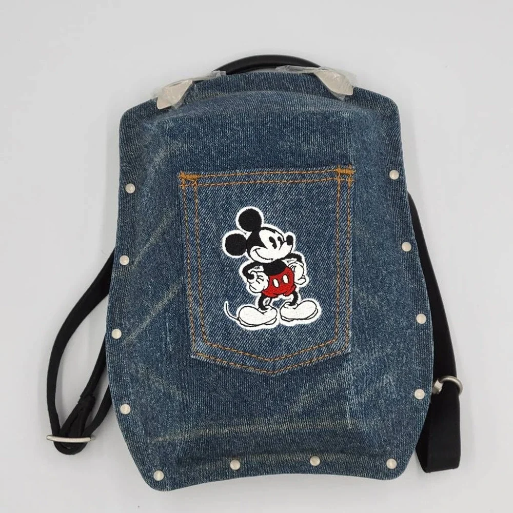 Scarabee Bobble-e Disney Mickey Mouse Backpack Shoulder Bag Hard Shell Denim New